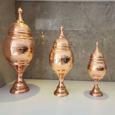 سرویس گنبدی پایه دار مسی چکشی